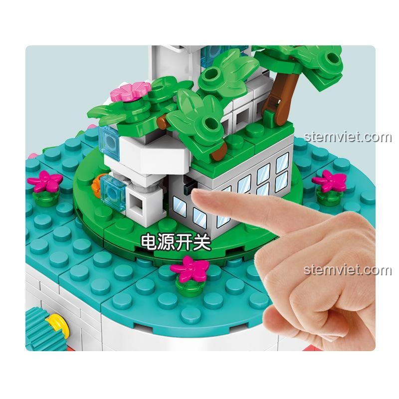 Hộp Xoay Bệnh Viện SEMBO Block 601100 có đèn LED, kích thích sáng tạo cho bé gái 6 tuổi, chất lượng cao