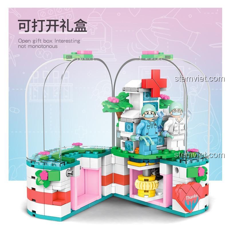 đồ chơi mô hình Thiên Thần Áo Trắng SEMBO Block 601100, hộp quà tặng độc đáo, giúp bé gái 6 tuổi phát triển tư duy