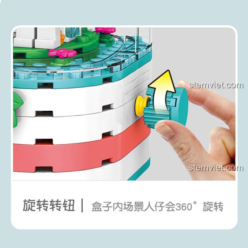 bộ xếp hình Mô Hình Y Bác Sĩ SEMBO Block 601100, tính năng xoay 360 độ, rèn luyện khéo léo ngón tay cho bé gái 6 tuổi