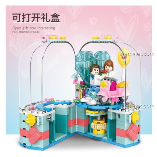 Đồ chơi mô hình Hộp Quà Tặng Tình Yêu SEMBO Block 601133 với thiết kế hộp quà mở ra, kích thích sáng tạo cho bé gái 6 tuổi, giá rẻ.