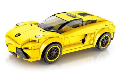 bộ lắp ráp Siêu xe Lamborghini Aventador LP700 Sembo Block 607026 cho bé trai 6 tuổi giá rẻ, thiết kế màu vàng nổi bật.
