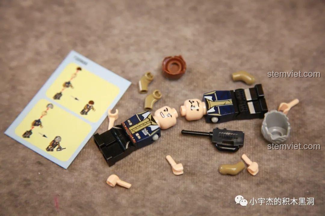 Hai minifigures đi kèm bộ đồ chơi SEMBO Block 720900 Xe tải Unimog U400, tăng thêm sự sống động cho mô hình