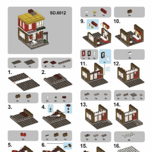 Cửa hàng đồ ăn nhanh McDonald's Sembo SD6012 sách hướng dẫn Sembo 6012 Tiệm đồ ăn nhanh McDonald's PDF gốc chất lượng cao