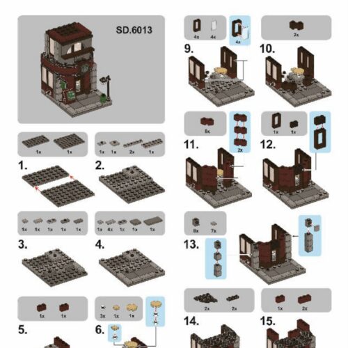 Tiệm Cà Phê Phố Ngày Lễ SEMBO SD6013 sách SEMBO 6013 Quán Cà Phê