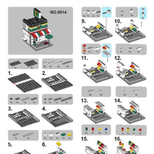 Cửa hàng tiện lợi Holiday Street Sembo SD6014 hướng dẫn lắp ráp Sembo SD6014 Cửa hàng tiện lợi