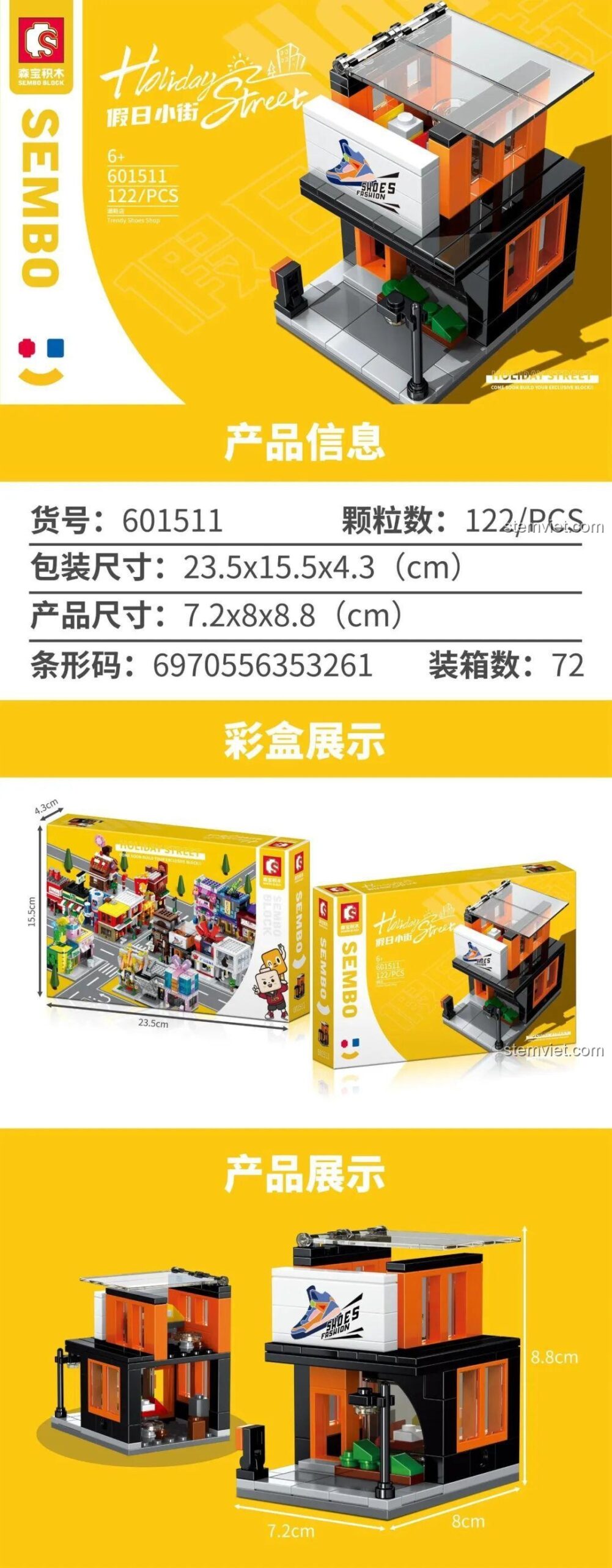 Thông tin chi tiết bộ xếp hình Sembo SD6015, 121 mảnh ghép. Món quà sáng tạo cho bé trai.