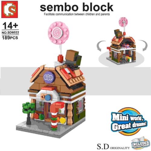 Phố Ngày Lễ: Tiệm Kẹo Ngọt Sembo SD6022 hướng dẫn lắp ghép Sembo SD 6022 Ngôi Nhà Kẹo