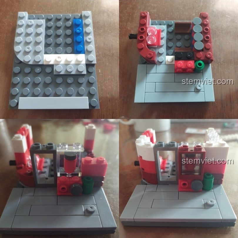 Ảnh review quá trình xây dựng các tầng của đồ chơi mô hình Cửa hàng nước ngọt SEMBO 6024.