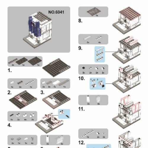 Cửa hàng trang sức Swarovski Mini Sembo SD6041 sách hướng dẫn Sembo SD 6041 Mô hình cửa hàng Swarovski