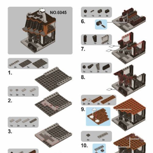 Cửa hàng đồng hồ Owega Sembo SD6045 hướng dẫn lắp ráp Sembo 6045 Mô hình kiến trúc cửa hàng đồng hồ