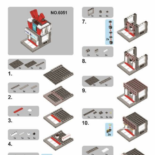 Mô hình Lắp ráp Cửa hàng Điện thoại HAUWEI Phố Ngày Lễ SEMBO SD6051 sách hướng dẫn SEMBO 6051 Cửa hàng điện thoại parody Huawei