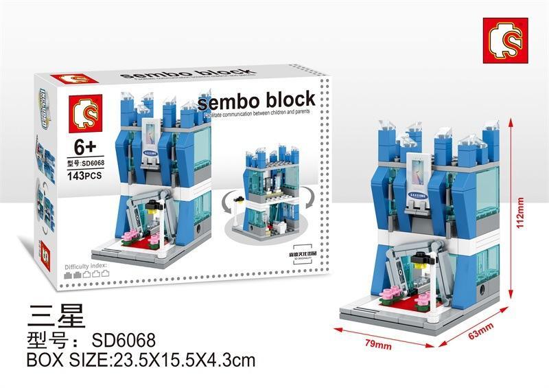 Bộ lắp ghép Cửa hàng điện thoại Samsung Sembo SD6068, đồ chơi xếp hình giá rẻ cho bé trai 6 tuổi.