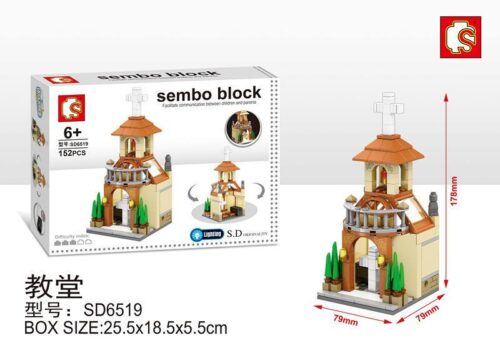 Bộ lắp ghép Nhà thờ mini Sembo SD6519, đồ chơi mô hình kiến trúc thánh thiện cho bé 6 tuổi, giá rẻ.
