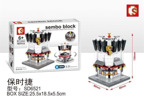 Bộ lắp ghép Sembo SD6521 Showroom Porsche mini với 161 mảnh, có đèn LED, đồ chơi sáng tạo cho bé trai 6 tuổi giá rẻ.