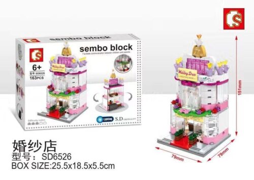 bộ lắp ghép Cửa hàng váy cưới Sembo SD6526 cho bé gái 6 tuổi. Mô hình tiệm áo cưới mini giá rẻ, chất lượng cao.