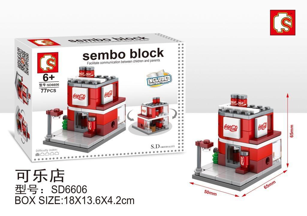 Bộ lắp ghép Cửa hàng Coca-Cola Sembo SD6606, đồ chơi xếp hình giá rẻ cho bé trai 6 tuổi.