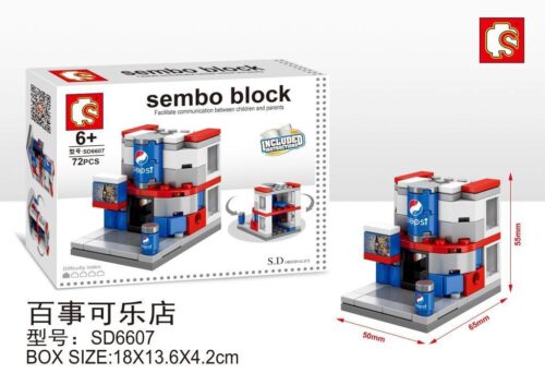 Bộ lắp ghép Cửa hàng Pepsi Sembo SD6607, đồ chơi xếp hình giá rẻ cho bé trai và bé gái 6 tuổi, mô hình mini street view độc đáo.