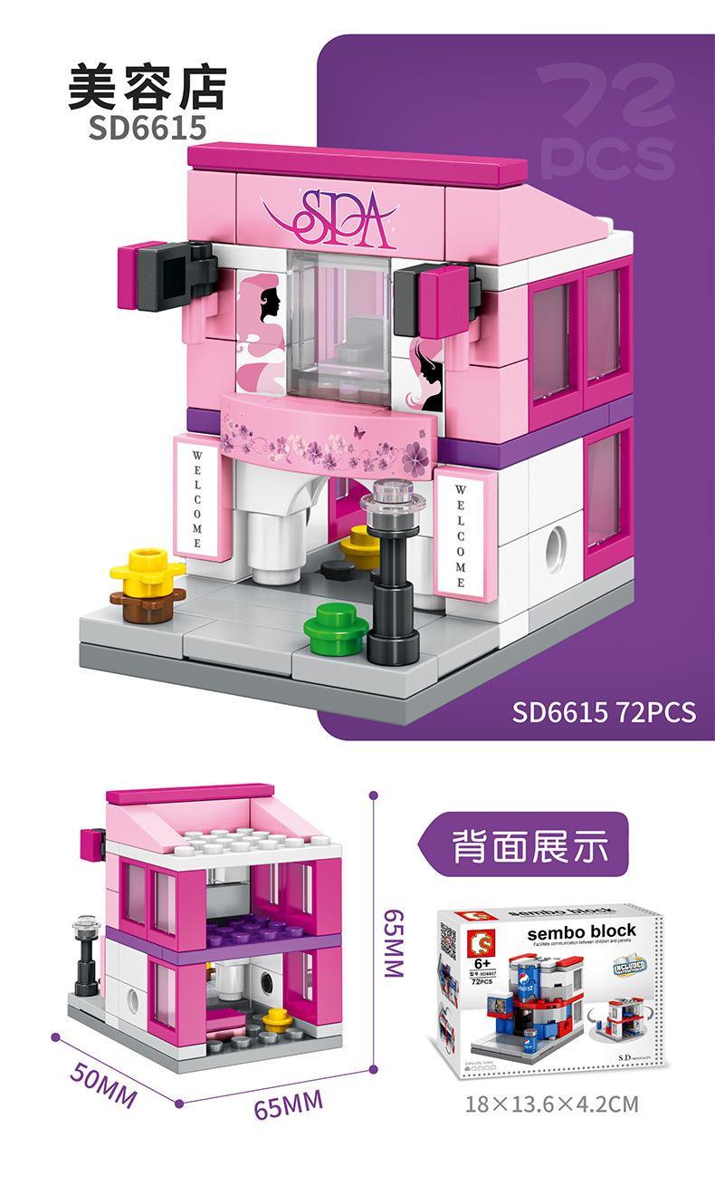 Bộ lắp ghép Cửa hàng Spa mini Sembo SD6615, đồ chơi xếp hình giá rẻ cho bé gái 6 tuổi.