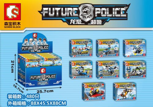 Bộ sưu tập 8 trong 1 đồ chơi xếp hình Sembo SD9167 Cảnh Sát Tương Lai Long Nộ, giá rẻ cho bé trai 6 tuổi.