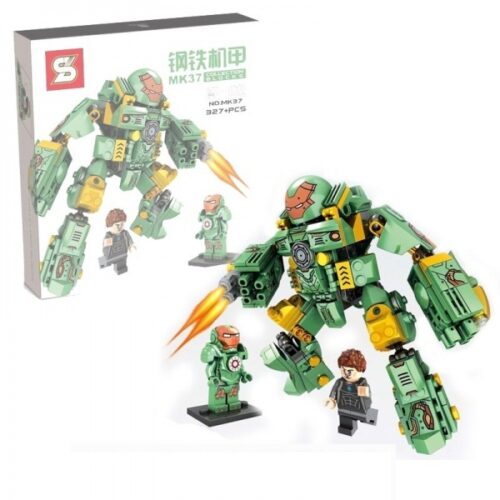 Bộ lắp ráp Robot Hulkbuster Sheng Yuan MK37 màu xanh lá, đồ chơi mô hình cho bé trai 6 tuổi, giá rẻ.