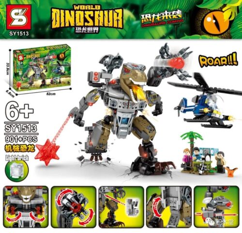 bộ lắp ráp Robot Khủng Long Bạo Chúa T-Rex Sheng Yuan SY1513 cho bé trai 6 tuổi. Đồ chơi mô hình Khủng Long Máy T-Rex giá rẻ, chất lượng.