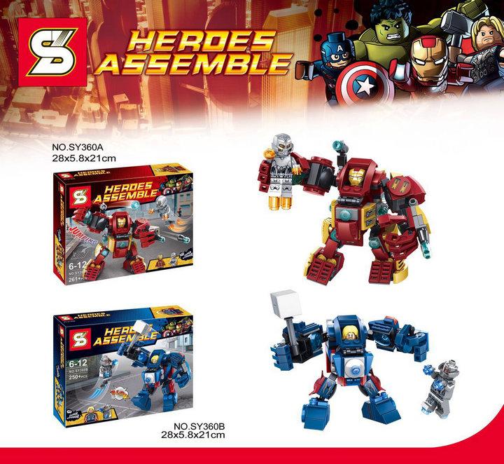 Bộ lắp ráp Người Sắt Hulkbuster SY360A giá rẻ, đồ chơi mô hình Người Sắt Hulkbuster cho bé trai 6 tuổi, bộ khối lắp ghép SY360A chất lượng tốt.