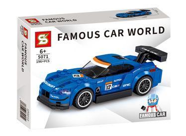 Hộp đồ chơi lắp ráp Shengyuan 5071 Siêu xe đua màu xanh, món quà giá rẻ cho bé trai 6 tuổi yêu thích tốc độ.
