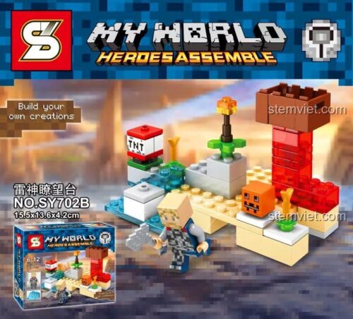 Mô hình lắp ghép Shengyuan SY702B Đài quan sát của Thor, đồ chơi xếp hình Minecraft Avengers cho bé trai 6 tuổi giá rẻ.