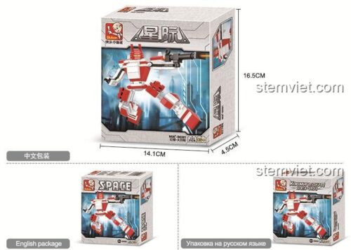 Hộp đồ chơi mô hình Mecha Hỏa Liệt Sư Sluban B0381 với 90 mảnh ghép, quà tặng sáng tạo cho con trai.