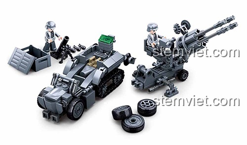 Đồ chơi lắp ráp Sluban M38-B0631, mô hình quân sự màu xám, rèn luyện kiên nhẫn và tập trung cho bé trai.