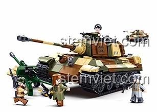 Bộ lắp ghép Xe Bọc Thép Quân Đội Sluban M38B0631, đồ chơi lắp ráp cho bé trai 6 tuổi, rèn luyện kiên trì.