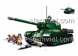 Đồ chơi lắp ráp Sluban M38-B0631, xe tăng mini và lính, phù hợp bé trai 6 tuổi, giá đáng tiền.