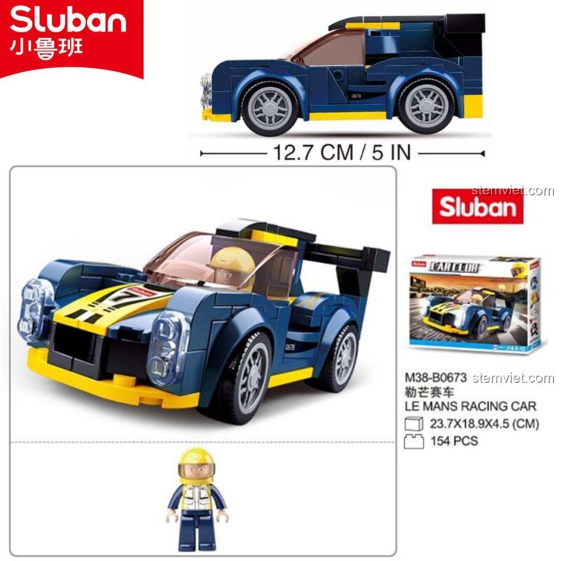 Xe Đua Le Mans B0673 Sluban M38-B0673, Siêu Xe Đua 0673 cho bé trai 6 tuổi, giá rẻ