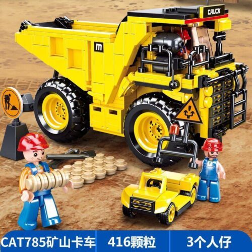 Bộ lắp ráp Xe Tải Mỏ CAT785 Sluban M38-B0806 với 416 mảnh ghép và 3 nhân vật, đồ chơi cho bé trai 6 tuổi giá rẻ.