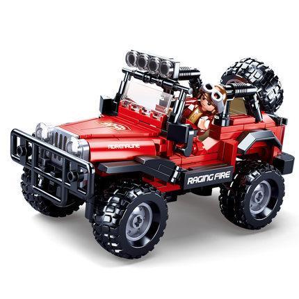Bộ đồ chơi Sluban M38-B0816 Xe Jeep Địa Hình 253 mảnh màu đỏ đen, mô hình Jeep Off-road chân thực với hệ thống treo độc đáo, phù hợp bé trai 6 tuổi, giá tốt.