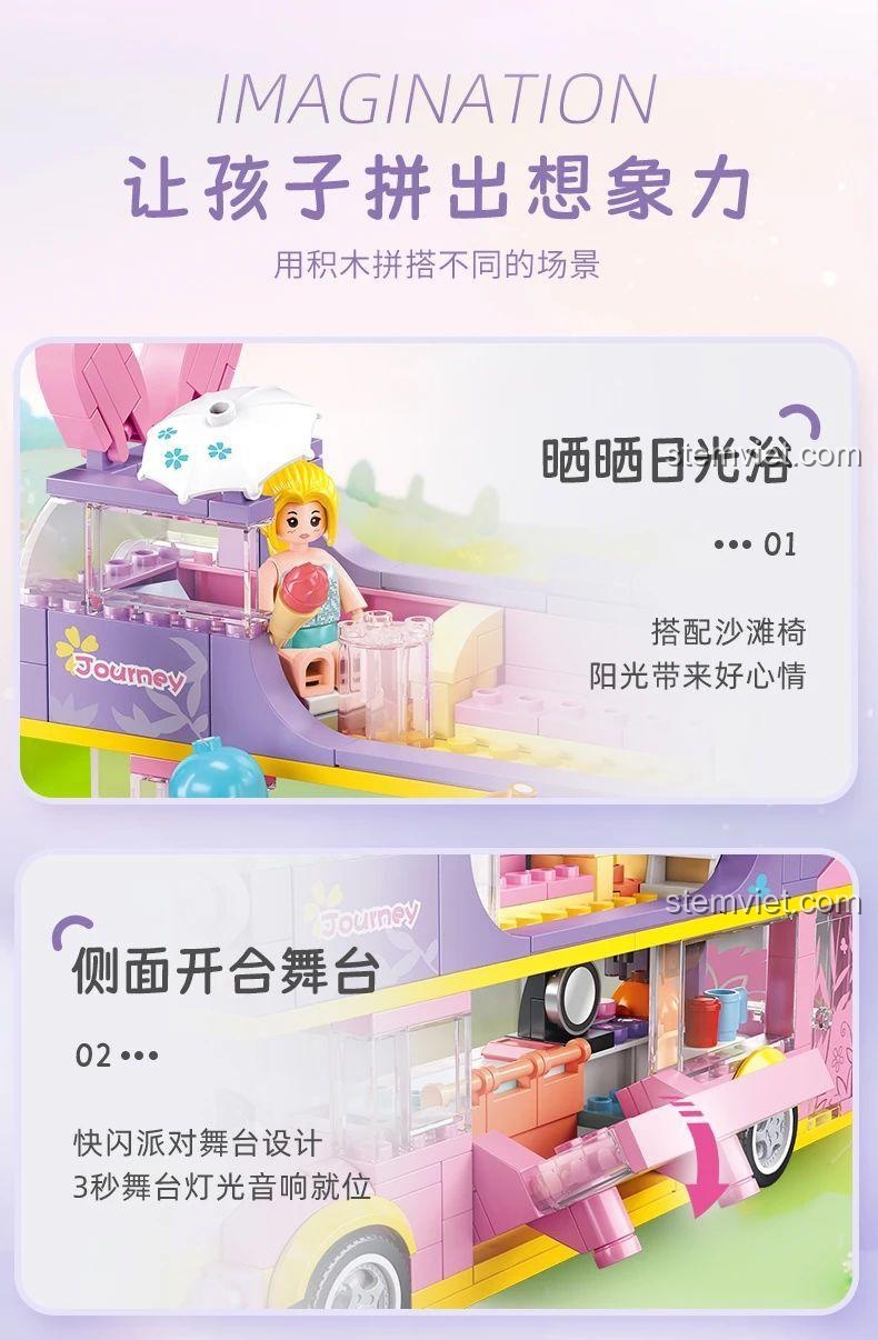 Đồ chơi mô hình Sluban M38-B1165 Xe Buýt Du Lịch, giúp bé phát triển trí tưởng tượng, sáng tạo.