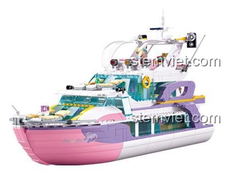 Mô hình du thuyền Sluban M38-B1167 màu hồng tím sang trọng, chất lượng cao cho bé gái