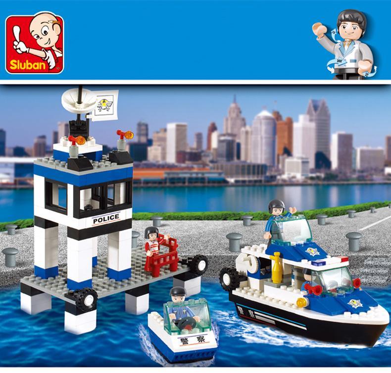 Bộ đồ chơi lắp ráp Sluban M38-B1200 Đội Cảnh Sát Biển: Hải Sự Cứu Hộ, mô hình trạm kiểm soát và thuyền tuần tra cho bé trai 6 tuổi, chất lượng cao, giá tốt.