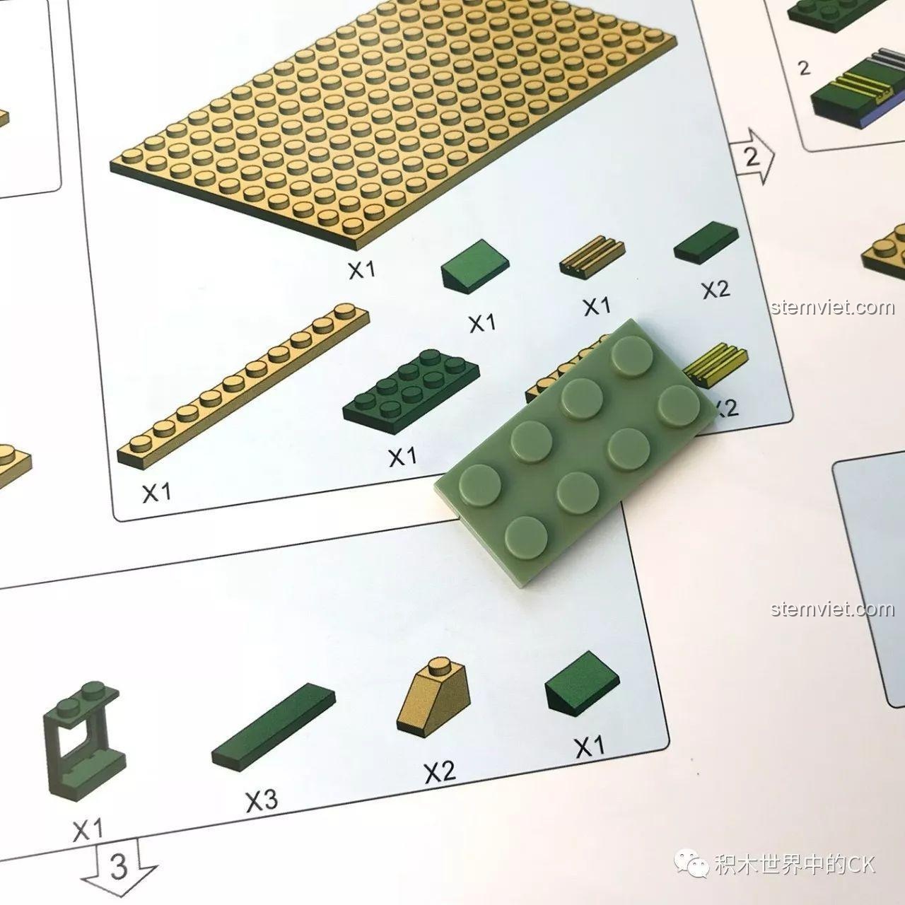 So sánh màu sắc của mảnh ghép thực tế và trong sách hướng dẫn của bộ KAZI KY10000.