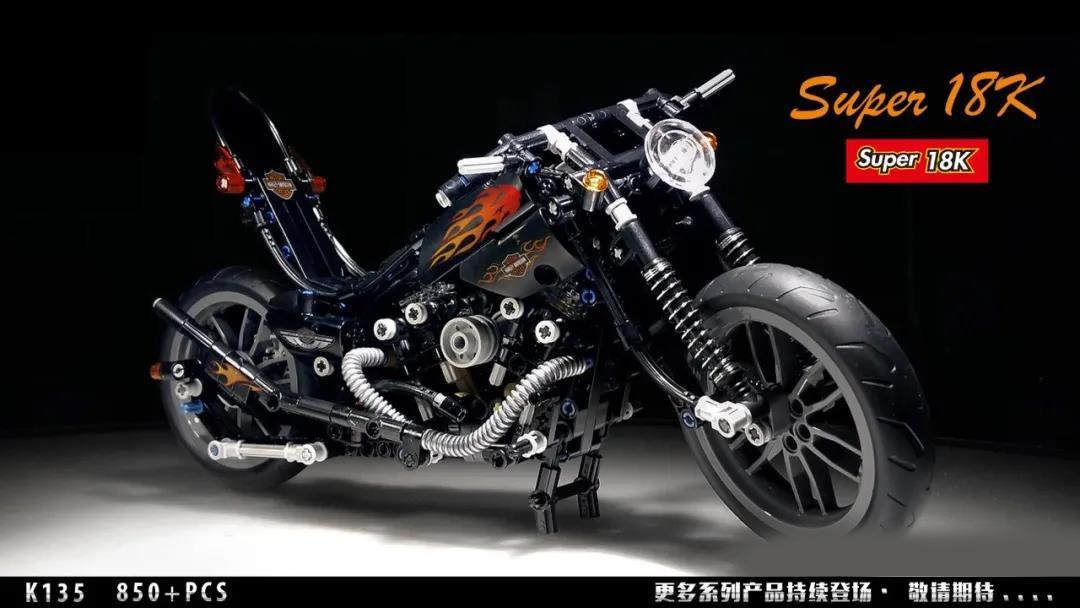 Bộ lắp ráp Mô tô Harley Knuckle Chopper Super 18K K135, đồ chơi mô hình xe máy cổ điển cho bé trai 8 tuổi, giá rẻ.