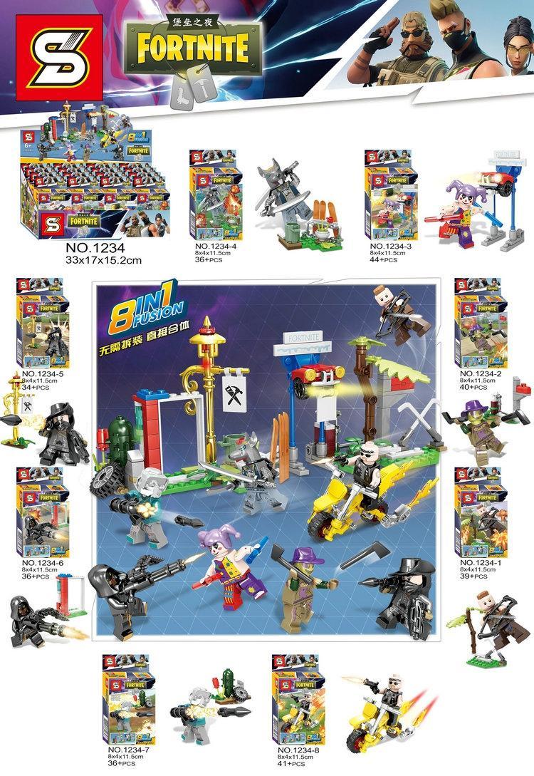 bộ lắp ráp Minifigures Fortnite SY 1234 cho bé trai 5 tuổi. Bộ sưu tập 8 nhân vật game Fortnite giá rẻ.