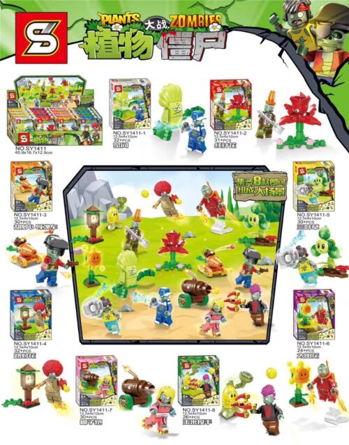 Bộ lắp ráp Plants vs. Zombies SY1411 8 nhân vật, đồ chơi mô hình Thực vật đại chiến Zombie cho bé trai 6 tuổi, chất lượng cao giá tốt