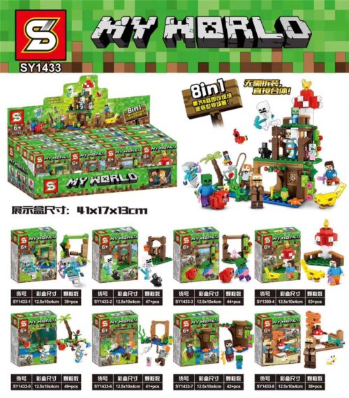 Bộ đồ chơi SY1433 Thế giới Minecraft 8 cảnh mini, phù hợp bé trai 6 tuổi, giá tốt.