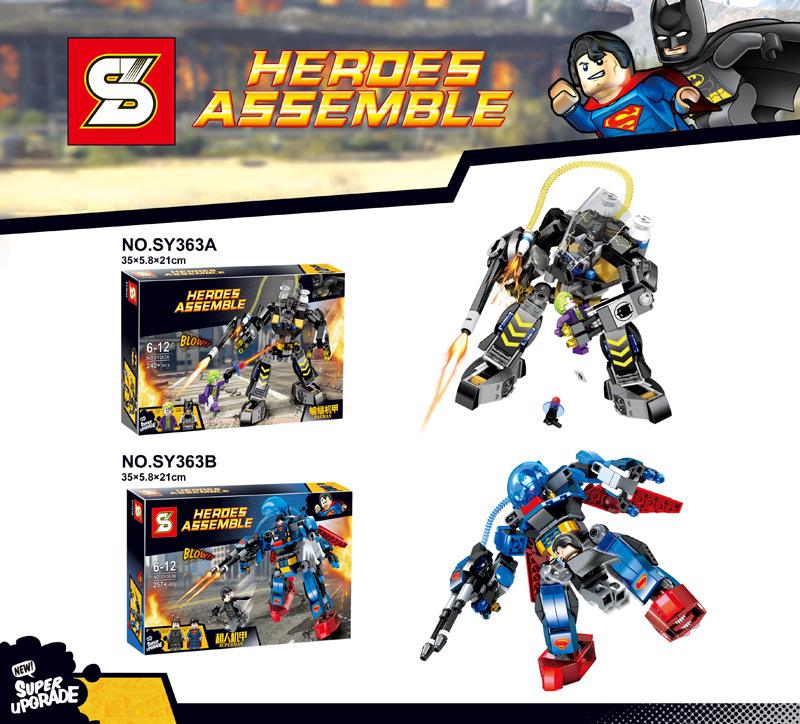 Bộ lắp ráp SY363B Robot Người Siêu Nhân cho bé trai 6-12 tuổi, chất lượng cao, giá tốt, có hộp sản phẩm rõ ràng.