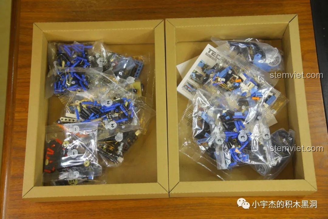 Mô hình xe đua SY8505 Porsche 911, bộ lắp ráp JiaZhi8505 với các túi linh kiện được phân loại rõ ràng trong hộp