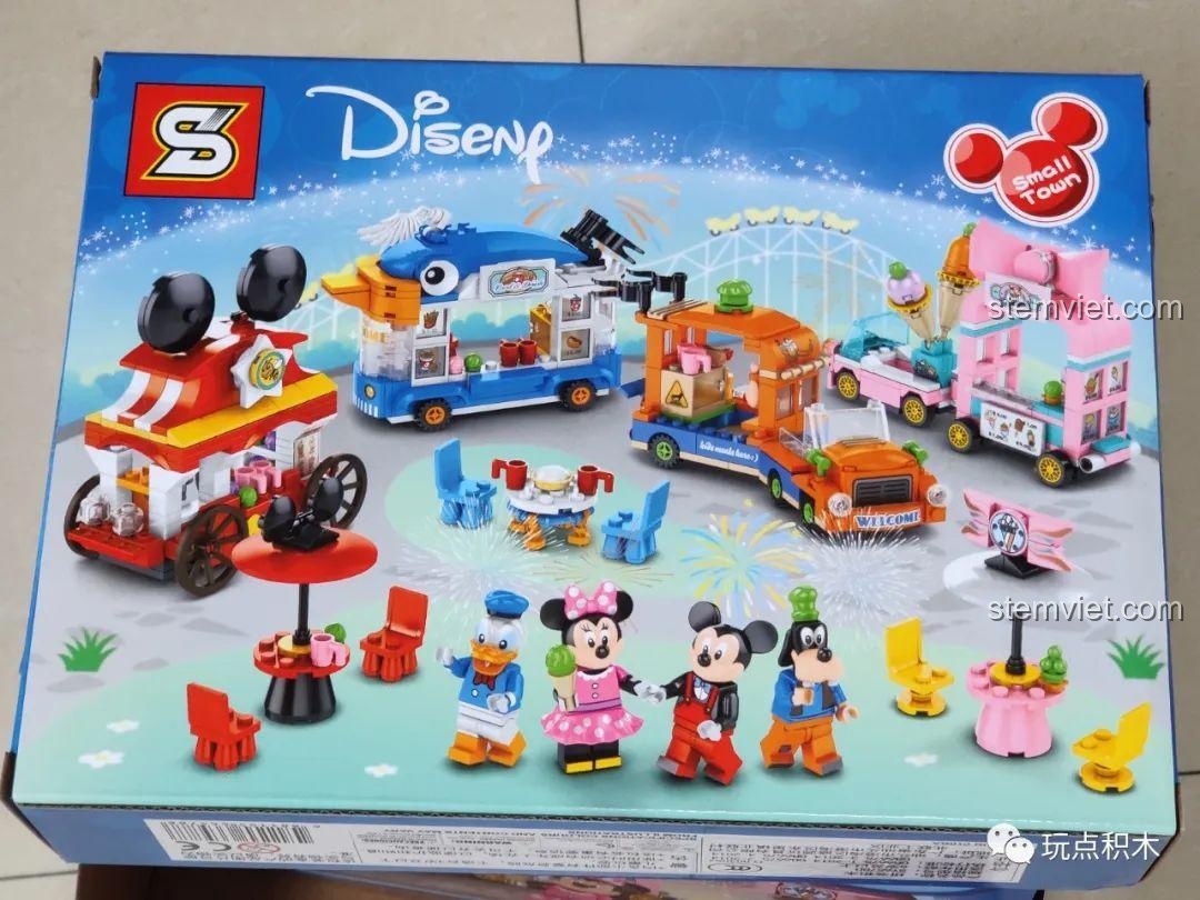 Dàn xe bán hàng rong Disney SY6578, bộ xếp hình sáng tạo cho bé gái, giá tốt.