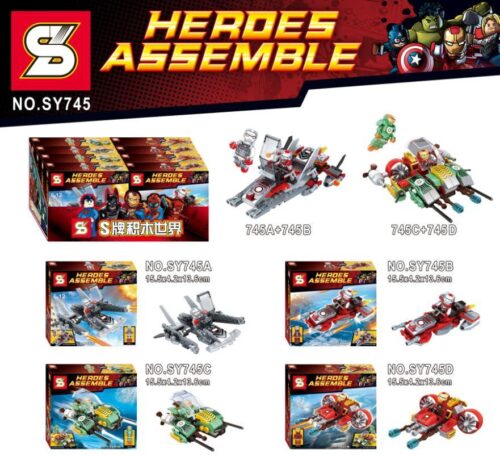 Bộ lắp ghép Siêu Anh Hùng SY SY745, đồ chơi mô hình phương tiện chiến đấu Iron Man cho bé trai 6 tuổi, giá rẻ.