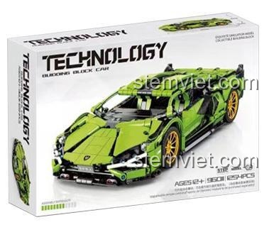 Hộp sản phẩm đồ chơi lắp ráp Technology 96011 Lamborghini Sián FKP 37, bộ khối lắp ghép siêu xe cho bé trai 12 tuổi, chất lượng cao.