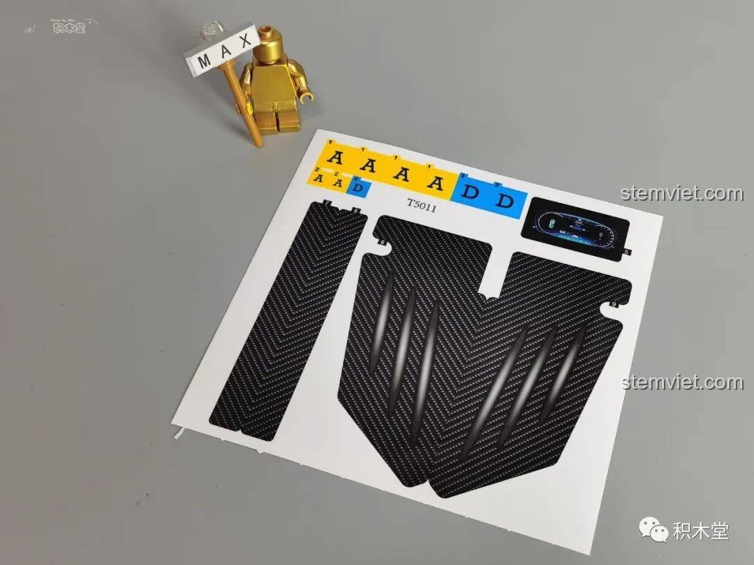 Các túi chi tiết được đánh số từ 1 đến 10 của bộ đồ chơi mô hình Xe đua Hồng Kỳ S9 5011.