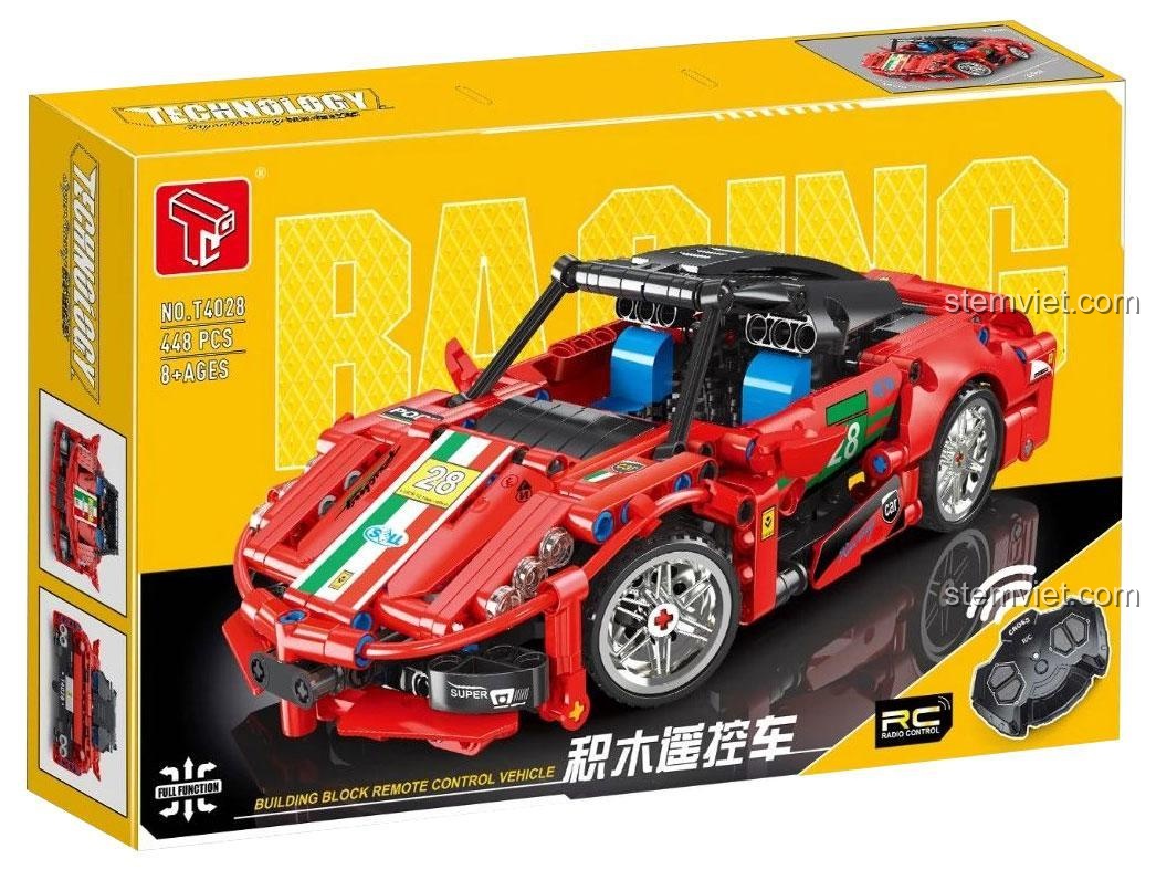 Hộp bộ lắp ráp xe đua thể thao RC TGL T4028 màu đỏ, chất lượng cao, phù hợp làm quà tặng cho con trai.